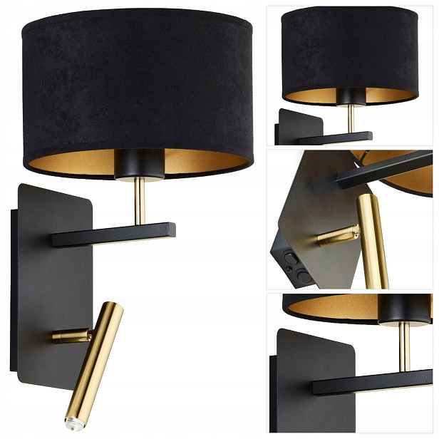 Černé nástěnné svítidlo Marii moderní s pohyblivým reflektorem Sigma Lighting