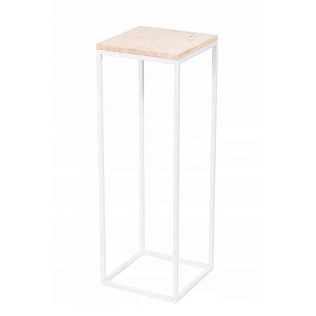 Držák Na Květináč Kovový Stojan Na Květiny Bílý 70 CM Loft Polský Výrobek