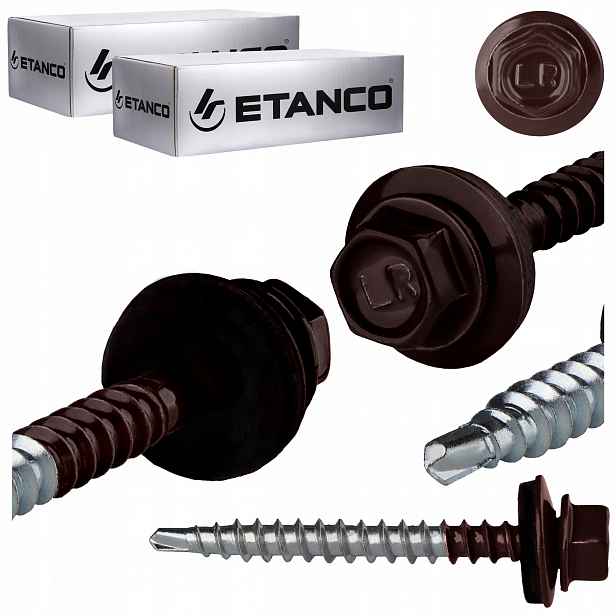 Farmářské vruty 4,8x50 mm Ral 8017 200 ks plechových vrutů Etanco GTF2 Z14