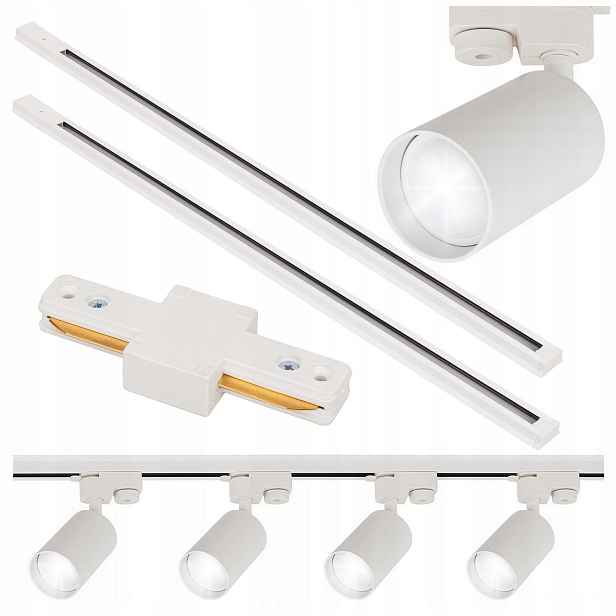 Led kolejnicové osvětlení Sada lamp GU10 x4 Lišta 2 m Bílá