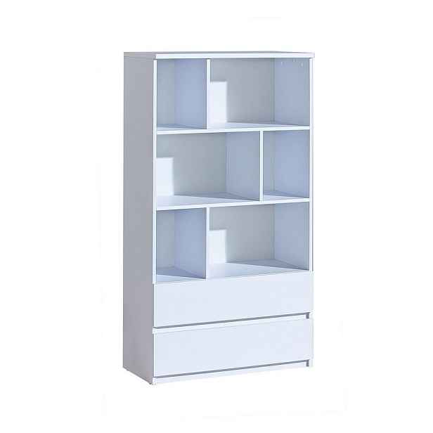 MASSENO KNIHOVNA KRYOS, 80,1/150,7/40 cm, bílá