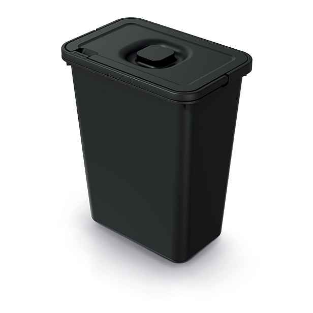 Prosperplast Odpadkový koš System Flad s víkem 10 L černý
