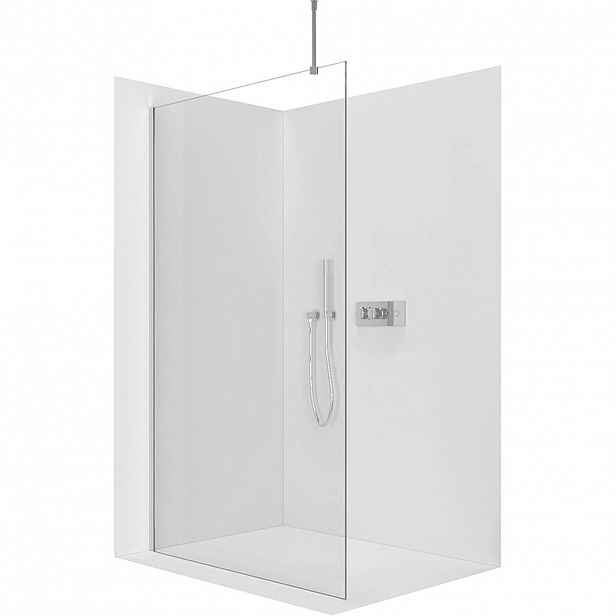 Sprchová zástěna Walk-in Onyx Top Round L/P - 8 mm - kulatá vzpěra - chrom, transparentní sklo - 90x200 cm