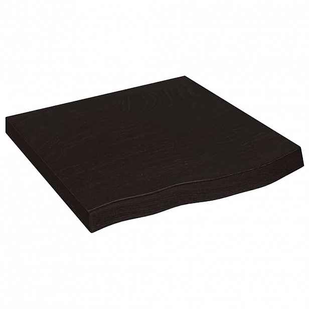 vidaXL Nástěnná police tmavě hnědá 60x60x(2-6)cm ošetřený masivní dub