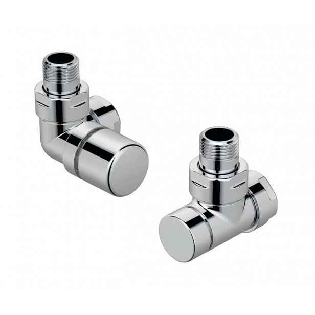 Zehnder - Úhlový rohový ventil levý Set I a rohové šroubení pro zpátečku 1/2, chrom 838998