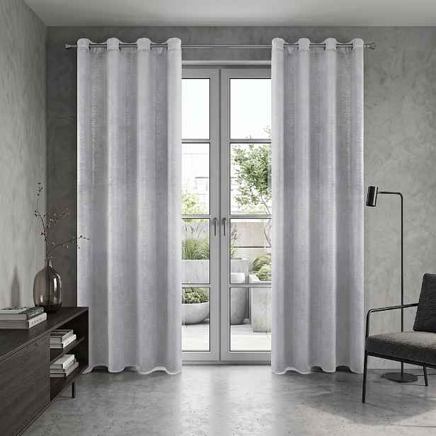Dekorační velvet závěs s kroužky SUZIE 140x250 cm, stříbrná, (cena za 1 kus) MyBestHome