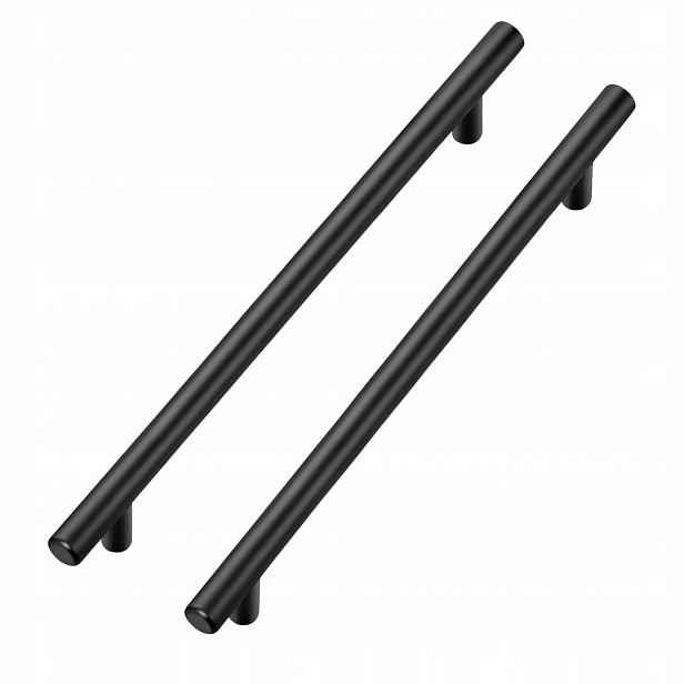 Nábytkové Úchytky Černé Matné Loft Sada 20 kusů 256 mm Hliník Kuchyně