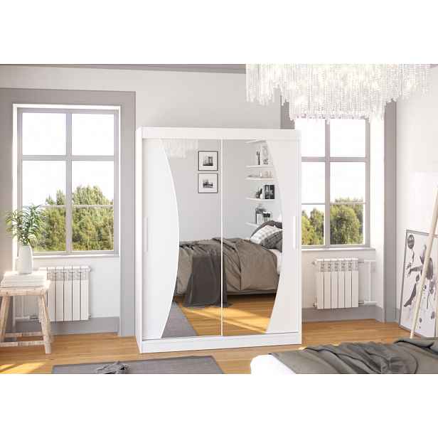 Šatní skříň se zrcadlem 150 cm LABRIS - bílá