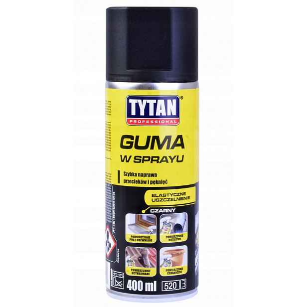 Tytan Rychleschnoucí Guma Těsnící Praskliny Ve Spreji 400ML Černá