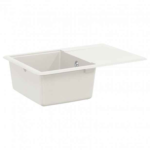 vidaXL Dřez 80% Křemenné a 20% Pryskyřice 670 x 460 mm Bílá