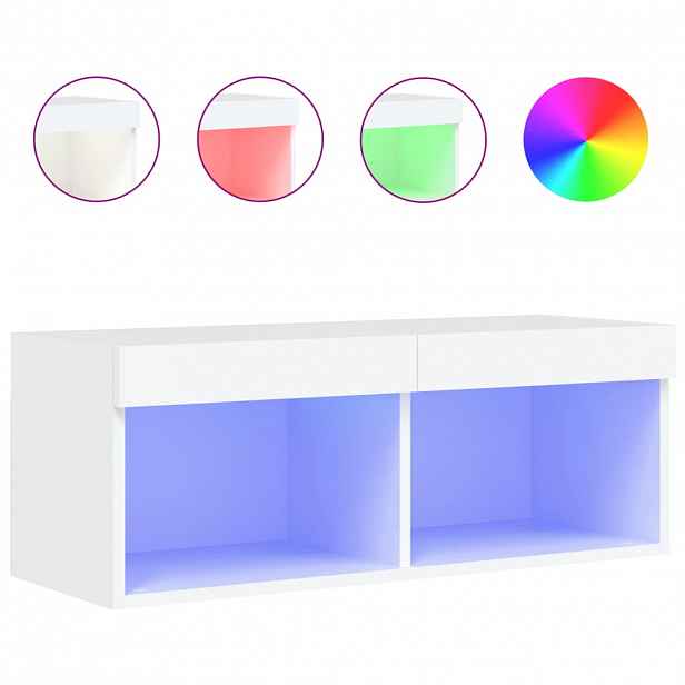 vidaXL TV skříňka s LED osvětlením bílá 80 x 30 x 30 cm