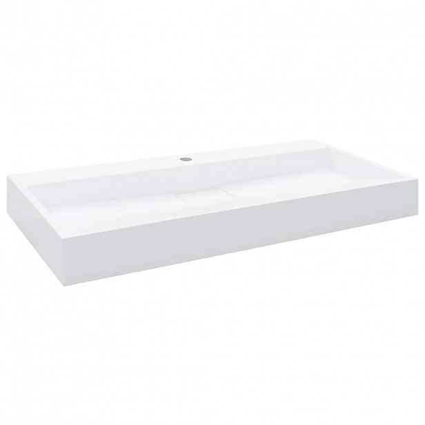 vidaXL Umyvadlo 100 x 46 x 11 cm minerální/mramorový kompozit bílé