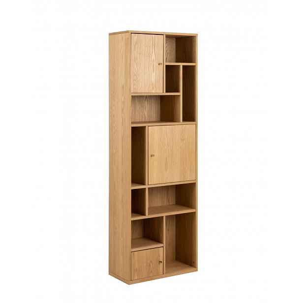 Vysoký dřevěný regál na knihy Rangoon, dub (23497), 60 cm