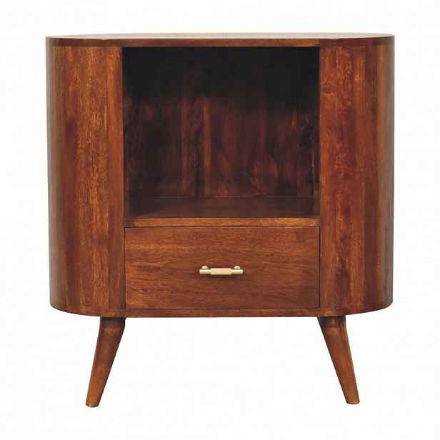 Artisan Furniture NOČNÍ STOLEK s povrchem Amber Oak, 1 zásuvka, 1 police