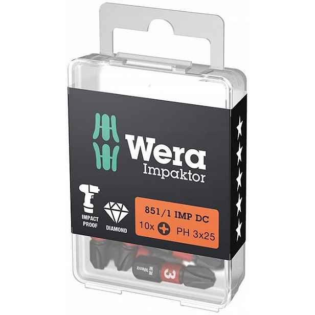 Bit koncovka 1/4" Din 3126 C63 PH3x25mm 10 Ks/bal. Wera