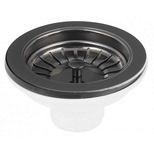 Bruckner - Dřezová výpust 6/4", nerez/gun metal 155.121.6