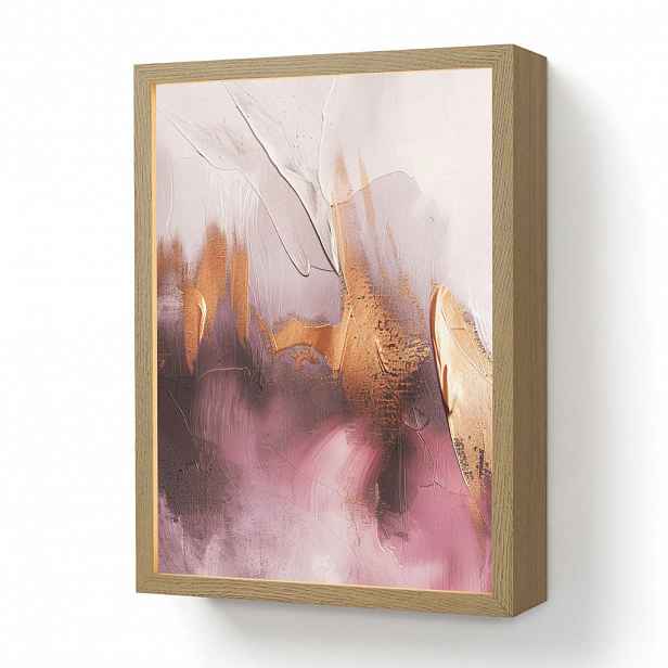 OnlyWow NÁSTĚNNÁ LAMPA S AKUMULÁTOREM Fialová - abstraktní - barva - zlatá 30x40 cm