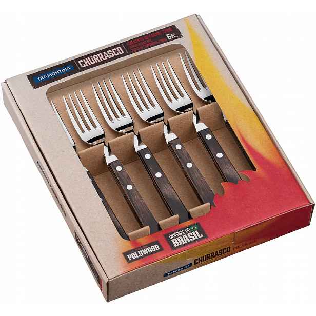 Tramontina 6x Vidlička Jumbo Dřevo Bronz Polywood