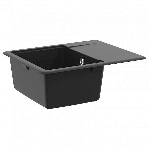 vidaXL Dřez 80% Křemenné a 20% Pryskyřice 560 x 460 mm Černá