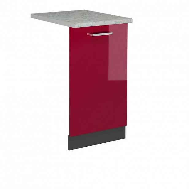 Vicco ČELNÍ PANEL MYČKY R-Line Červená vysoký lesk 45 cm s pracovní deskou