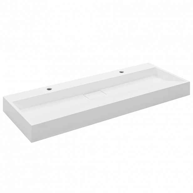 vidaXL Umyvadlo 120 x 46 x 11 cm minerální/mramorový kompozit bílé