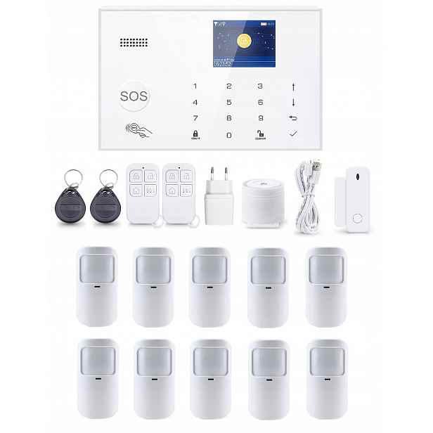 Alarmový Systém LCD 2.4' Gsm WiFi Tuya Smart Pl 10xPIR