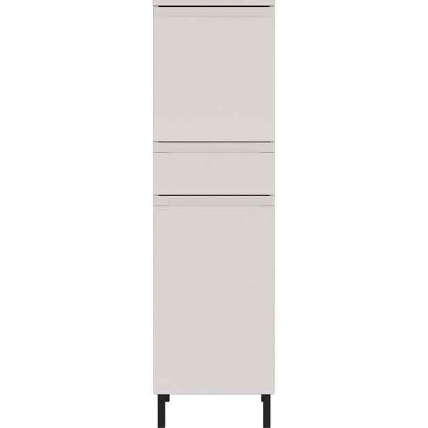 Krémová vysoká/úzká koupelnová skříňka 34x120 cm Salinas – Germania