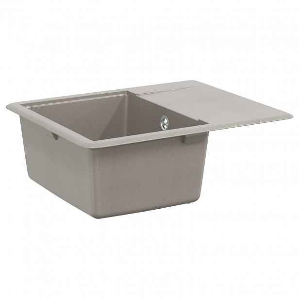 vidaXL Dřez 80% Křemenné a 20% Pryskyřice 560 x 460 mm Šedá