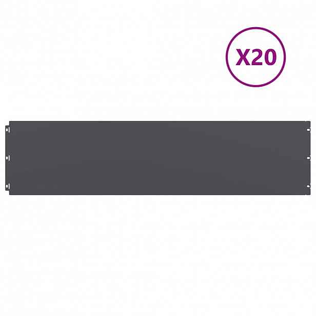 vidaXL Travní lemy 20ks antracitová 25x103cm ocel válcovaná za studena