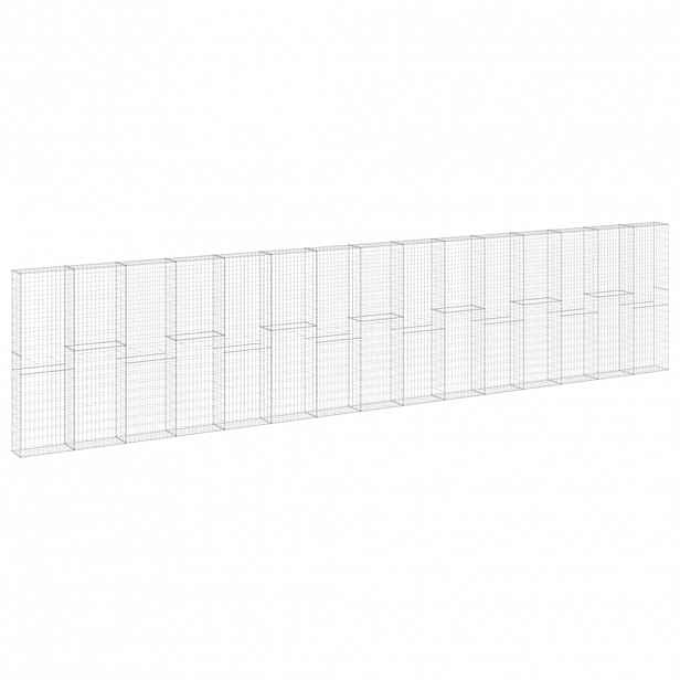 vidaXL Gabionová zeď s víky pozinkovaná ocel 900 x 30 x 100 cm