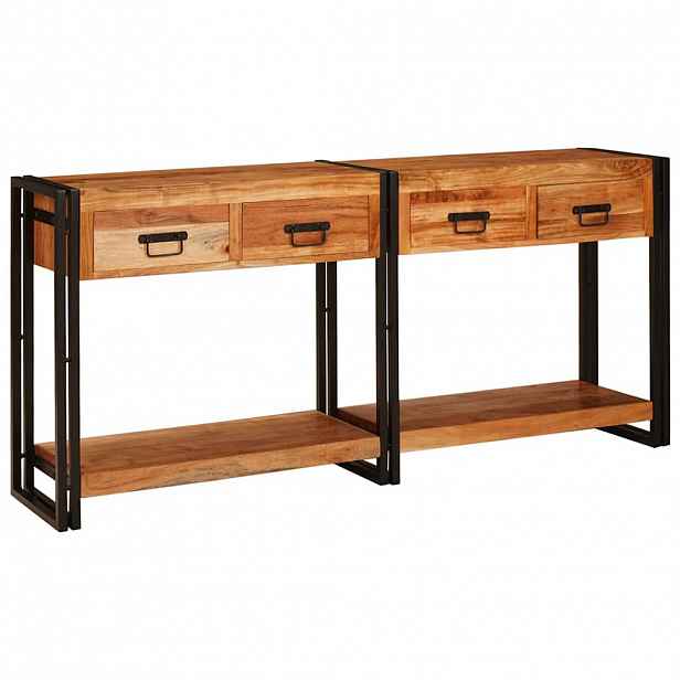 vidaXL Konzolové stolky 2 ks Hnědá 161 x 33 x 75 cm