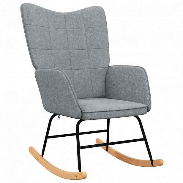vidaXL Houpací křeslo světle šedé textil