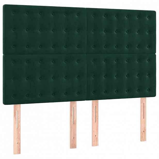 vidaXL Čelo postele tmavě zelené 144x5x118/128 cm sametové