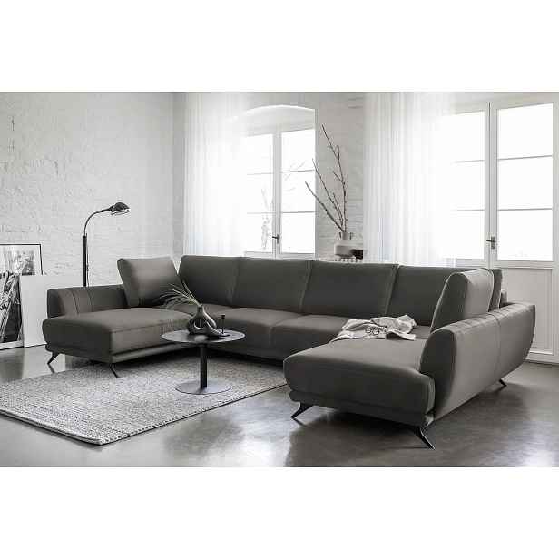 Rozkládací sedací souprava do U ALARION - tmavě šedá 1