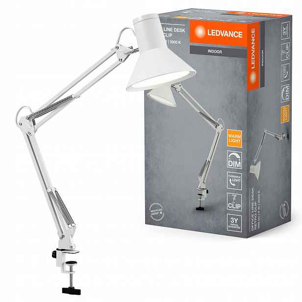 Stolní Led stolní lampa Klips Nastavitelná 9W 617lm 3000K Office Line