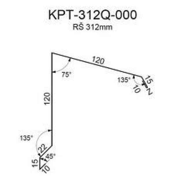 Ukončení pultové střechy RS312A-75 SP25 RAL7035 0,50mm 2bm
