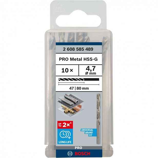 Bosch - Sada vrtáků do kovu, 4,7x80 mm, 10 ks 2608585489