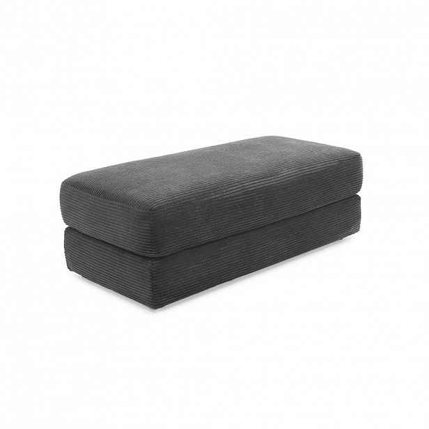 luma-home ČALOUNĚNÁ STOLIČKA s pružinovým jádrem, Š124/H60/V40 cm, potah z kordového plátna, tmavě šedá / 15255