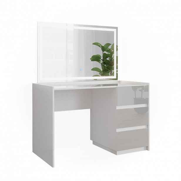 Vicco TOALETNÍ STOLEK Marla Bílá vysoký lesk 120 cm se zrcadlem LED