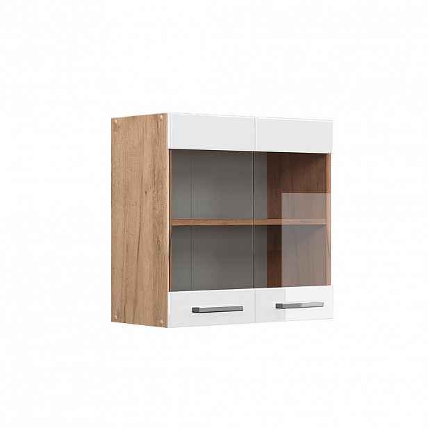 Vicco SKLENĚNÁ KUCHYŇSKÁ SKŘÍŇKA R-Line Bílá vysoký lesk 60 cm