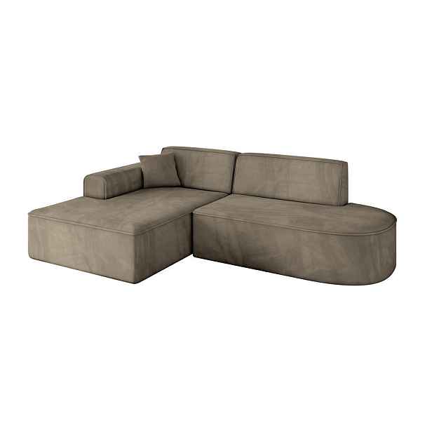 ALTDECOR ROHOVÁ SEDAČKA s otomanem, levá IREA-L1-v3 232x165x77 Hnědá Velur