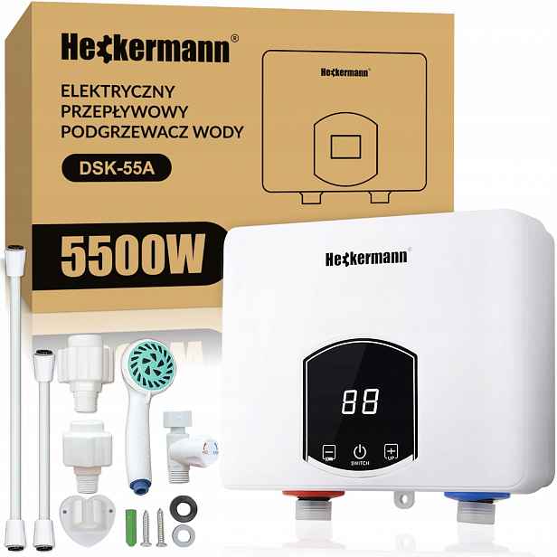 Elektrický Průtokový Ohřívač Vody 230 V 5,5 kW 5500 W Příslušenství