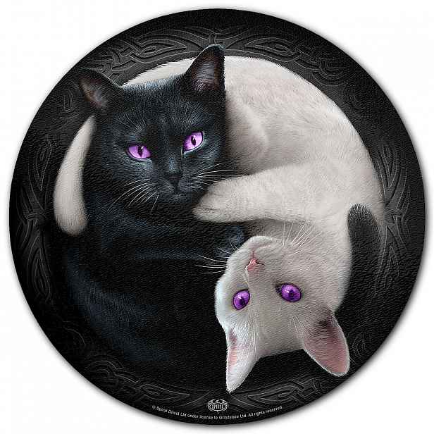 Kočka Yin Yang Cats Skleněná Chopping Board ozdobná krájecí deska Originál