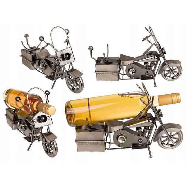 Kovový stojan na víno Motocykl III Láhev Motor