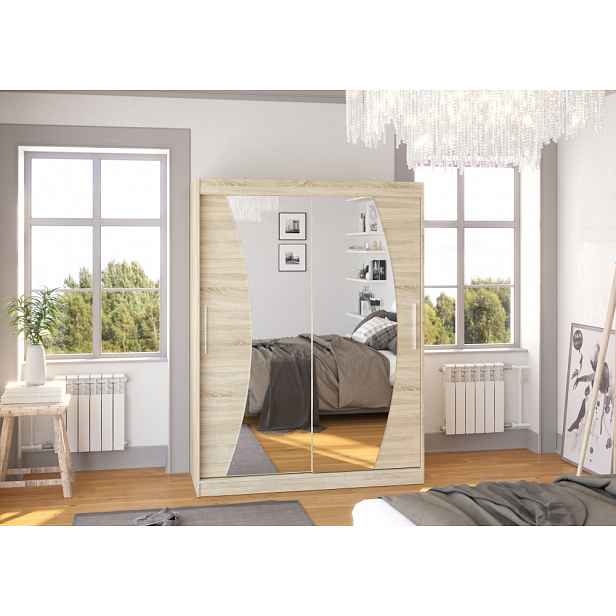 Šatní skříň se zrcadlem 150 cm LABRIS - dub sonoma