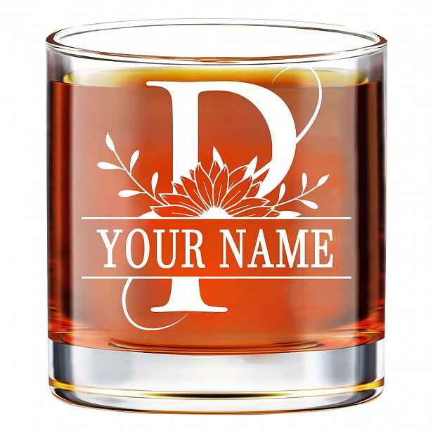 TEMU 1 ks/11Oz/330 ml Personalizované sklenice na whisky s iniciálami, vtipné dárky na whisky s vlastním jménem pro muže, přátele, tátu, kolegu, pro