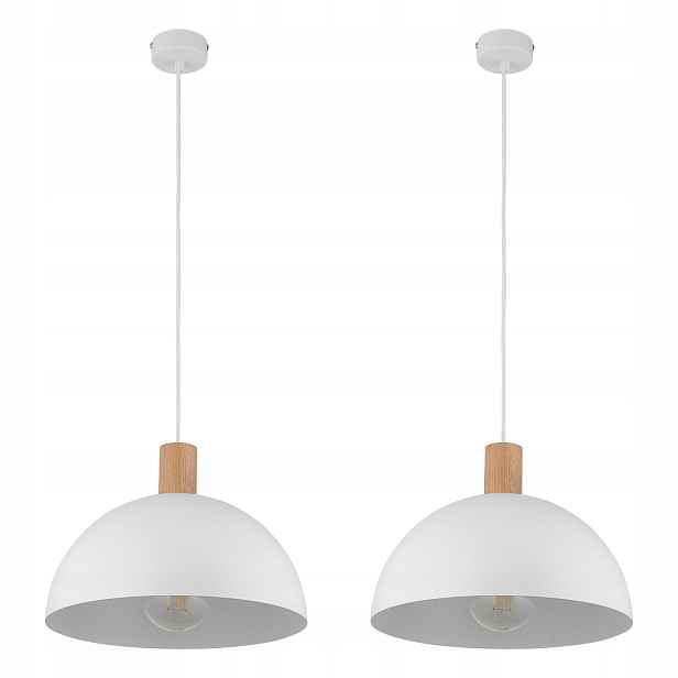Tk Lighting Sada 2x závěsná lampa Pendel, kov, bílá, podvozek 170 cm