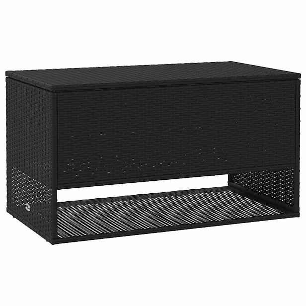vidaXL Box na venkovní polštář černý 100x55x55,5 cm Poly ratan