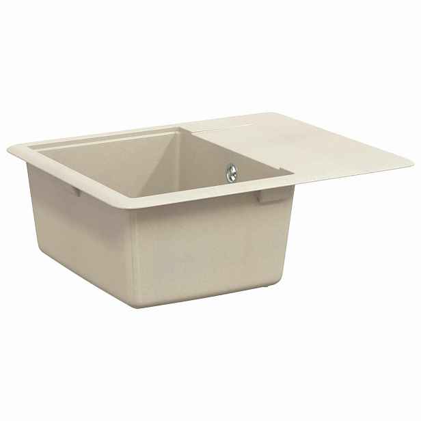 vidaXL Dřez 80% Křemenné a 20% Pryskyřice 560 x 460 mm Béžová
