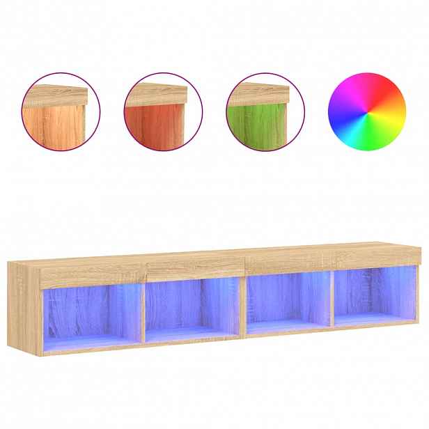 vidaXL TV skříňky s LED osvětlením 2 ks dub sonoma 80 x 30 x 30 cm